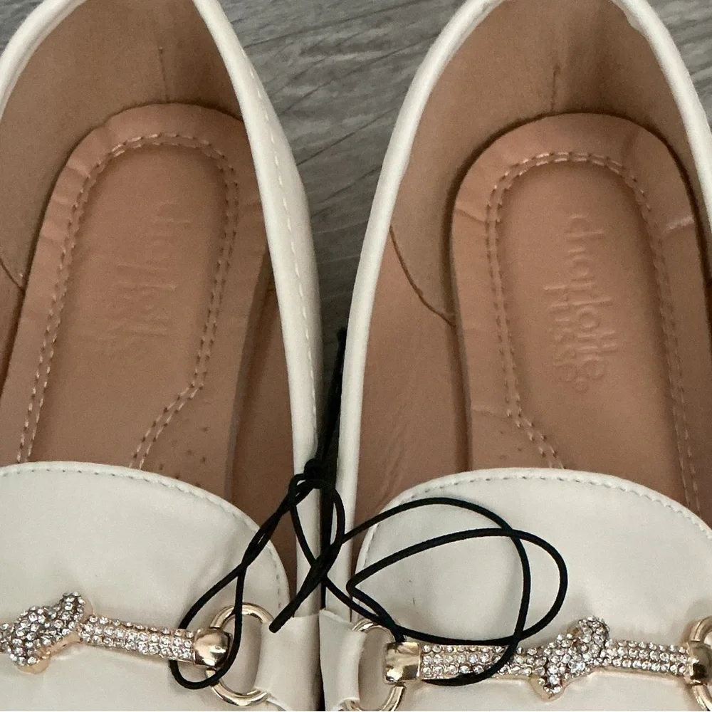 Charlotte Russe Cream Flat Loafers